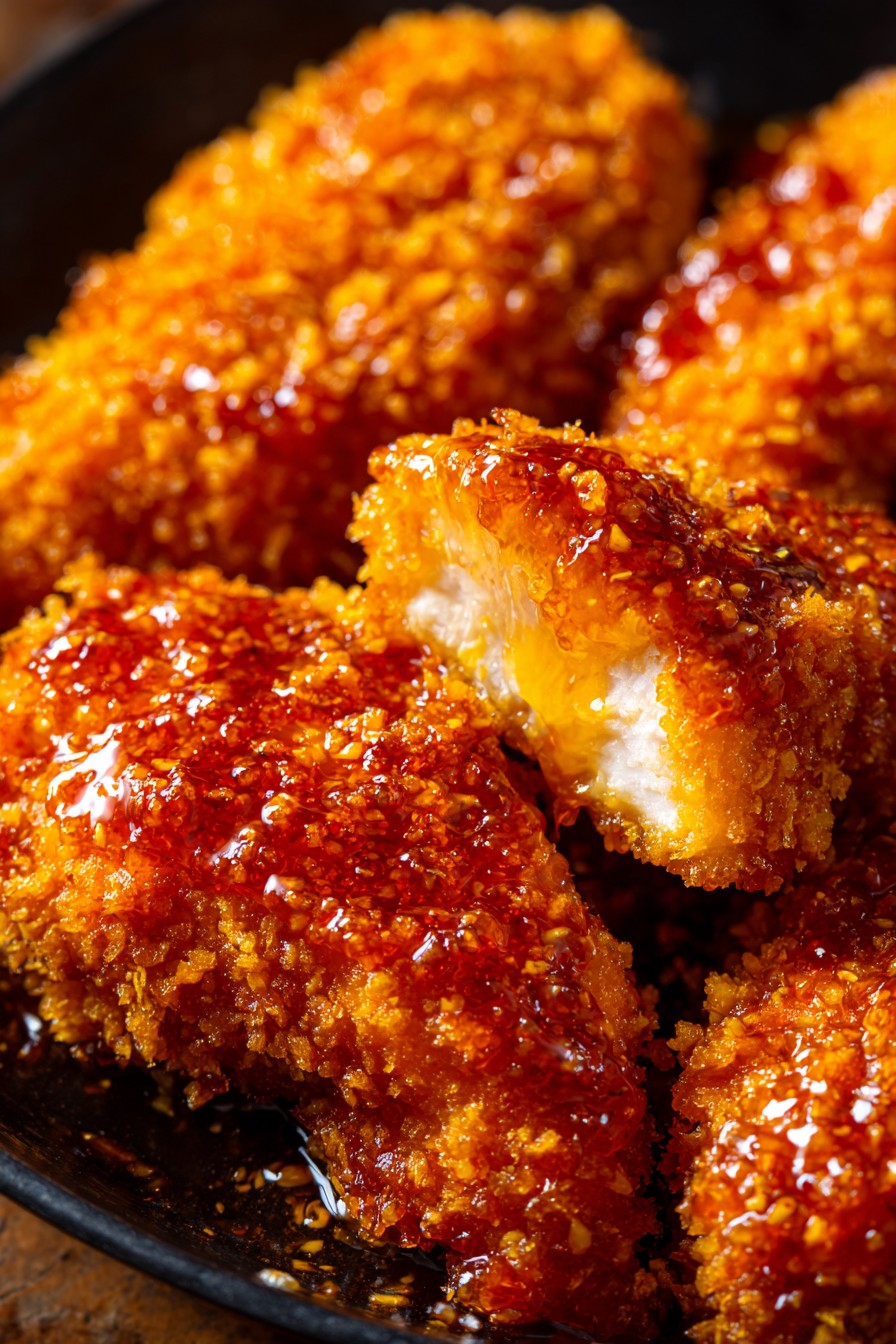 Baked Crunchy Hot Honey Chicken