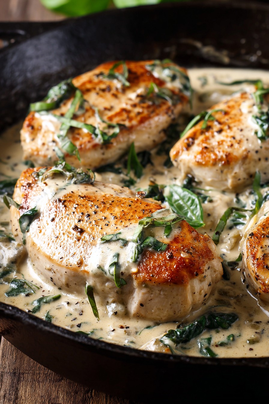 Basil Cream Sauce Chicken