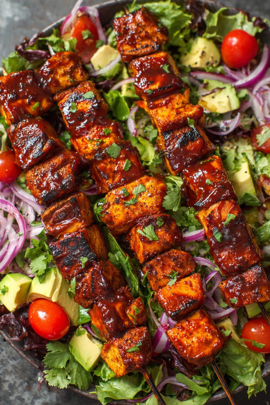 Bbq Chicken Skewer Salad