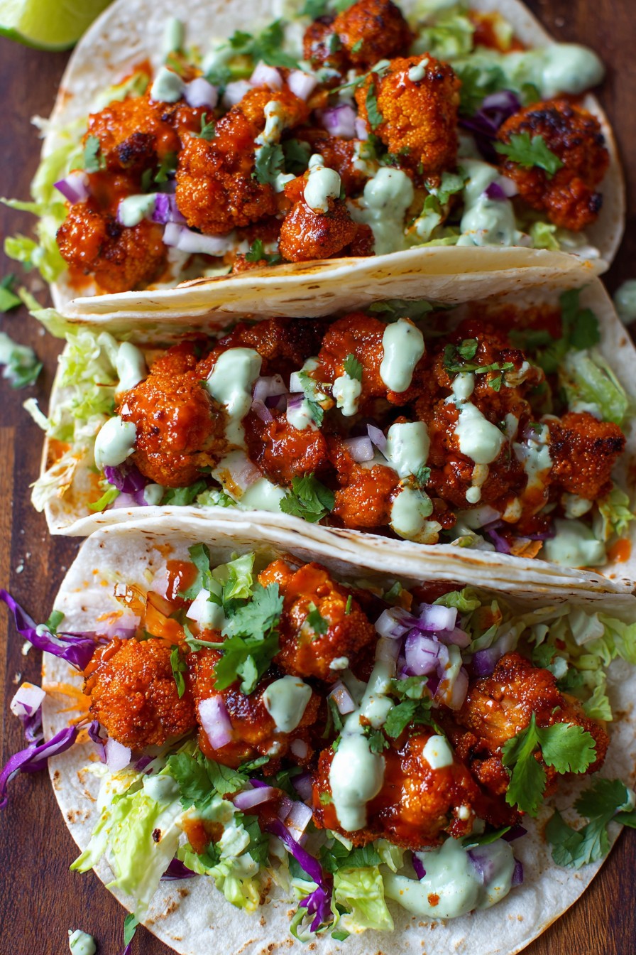 Buffalo Cauliflower Tacos