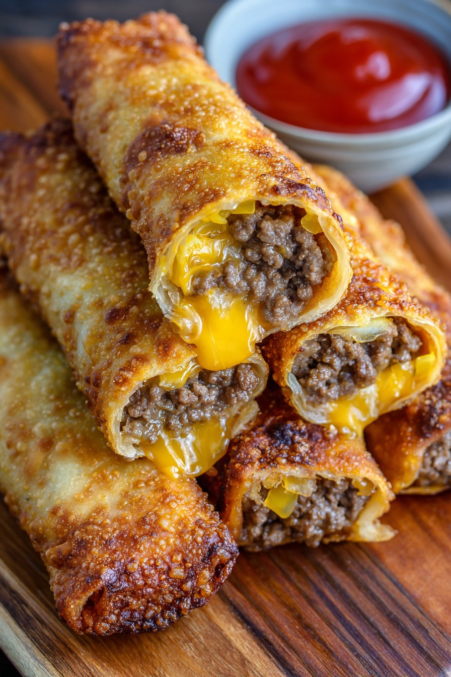 Cheeseburger Egg Rolls