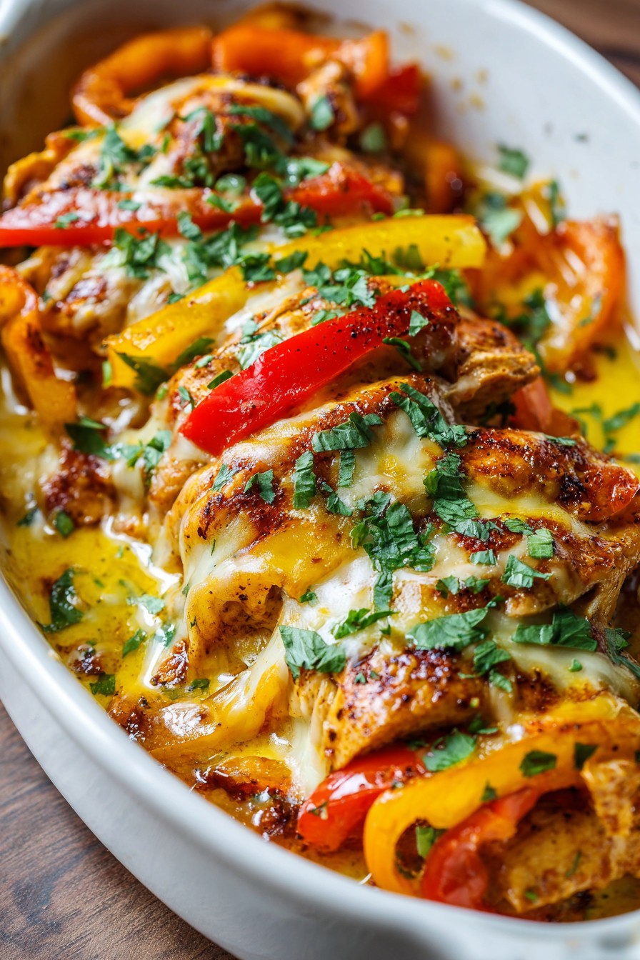 Cheesy Baked Fajita Chicken