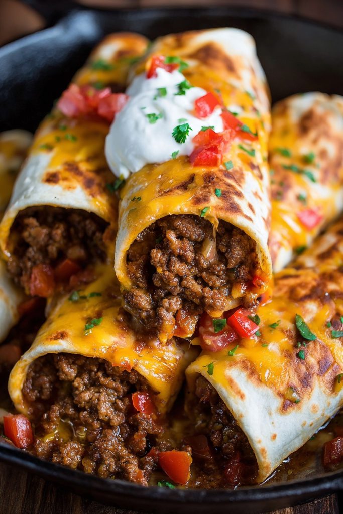 Cheesy Beef Fiesta Wraps: A Flavor-Packed Party in Your Mouth