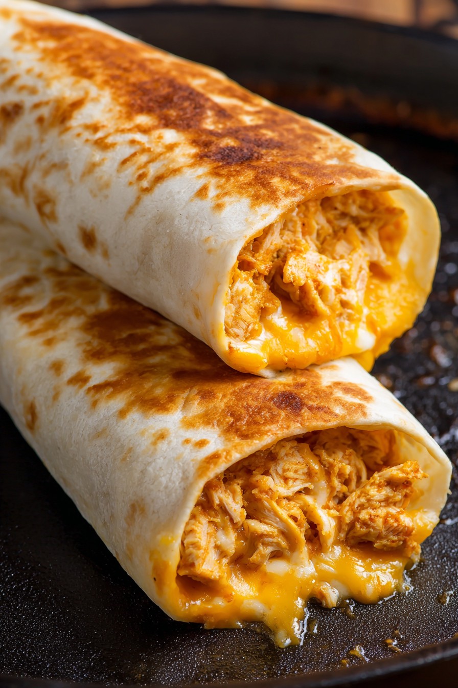 Cheesy Garlic Chicken Wraps