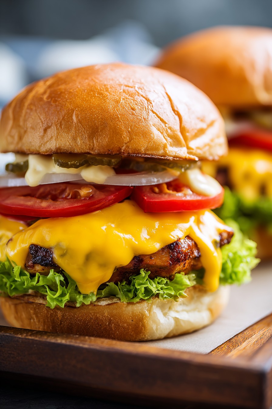 Chicken Cheddar Burger Recipe