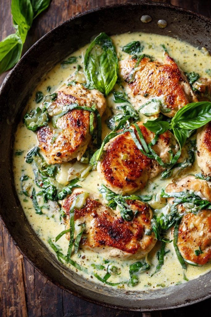 Chicken in Basil Cream Sauce: A Creamy Dream Come True