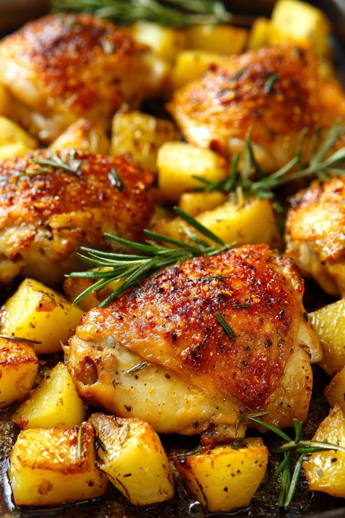 Juicy Chicken Thighs with Crispy Potatoes: A One-Pan Wonder