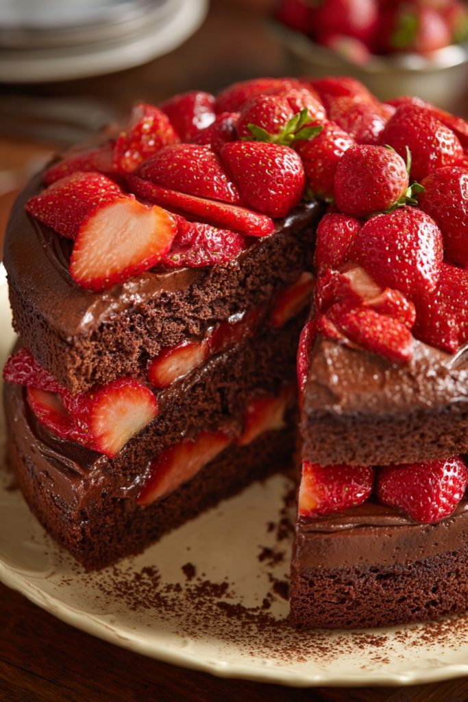 Decadent Chocolate Cake with Strawberries: A Match Made in Heaven