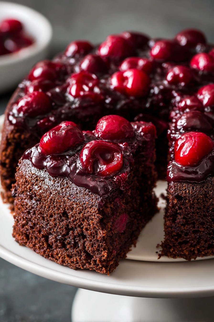 Chocolate Cherry Upside Down Cake