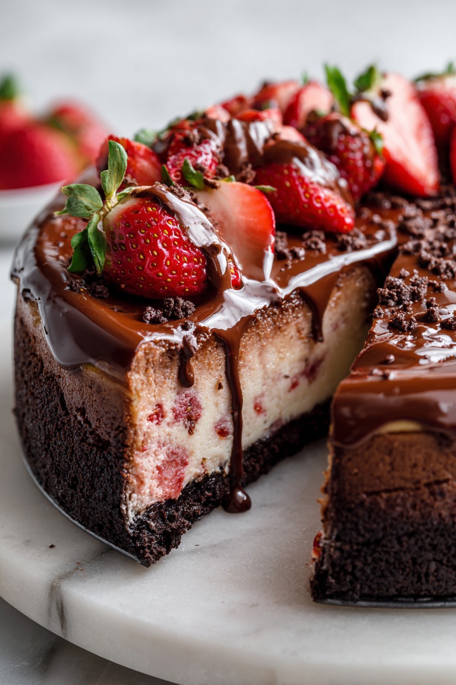 Chocolate Strawberry Cheesecake