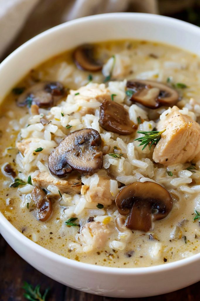 Creamy Mushroom Chicken Rice Soup: A Comforting Bowl of Goodness