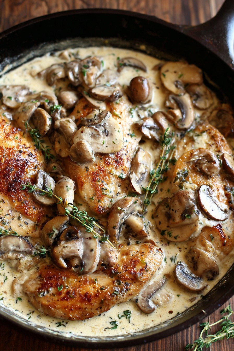 Creamy Mushroom Garlic Chicken