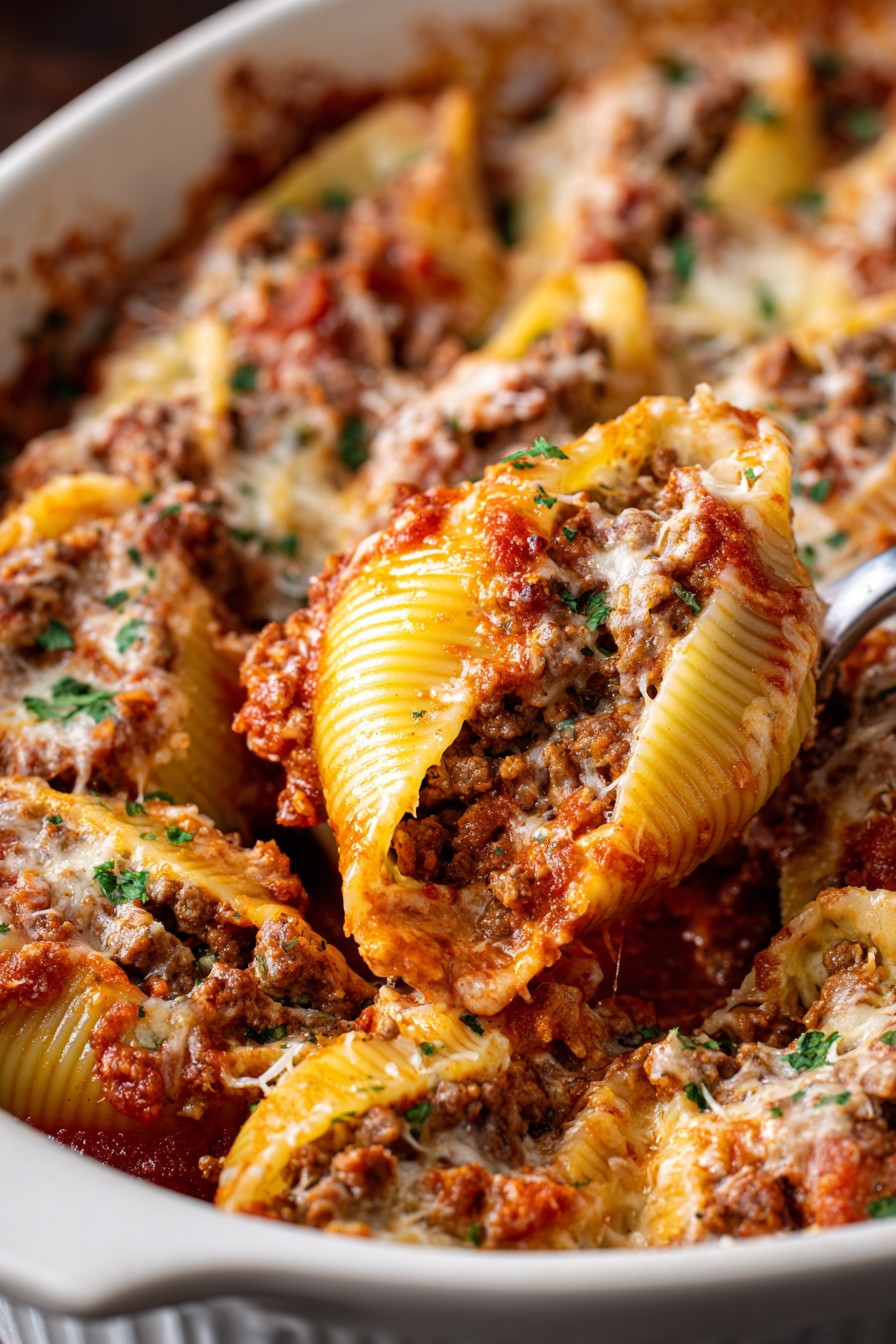 Creamy Ricotta Beef Stuffed Shells