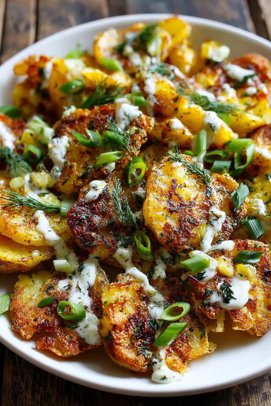 Crispy Smashed Potato Salad