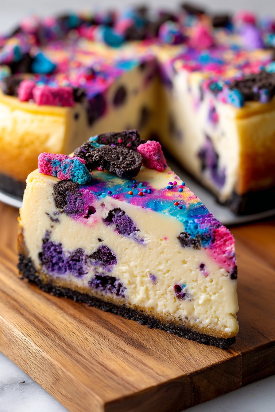 Galaxy Cookie Cheesecake