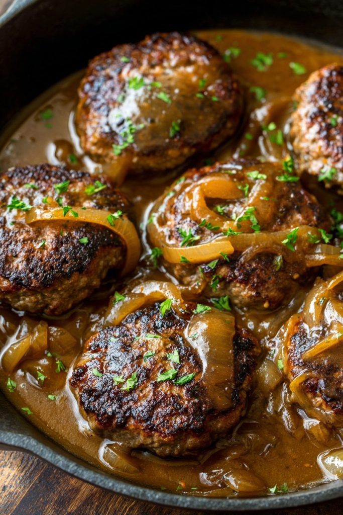 Hamburger Steaks with Onion Gravy: A Comfort Food Classic