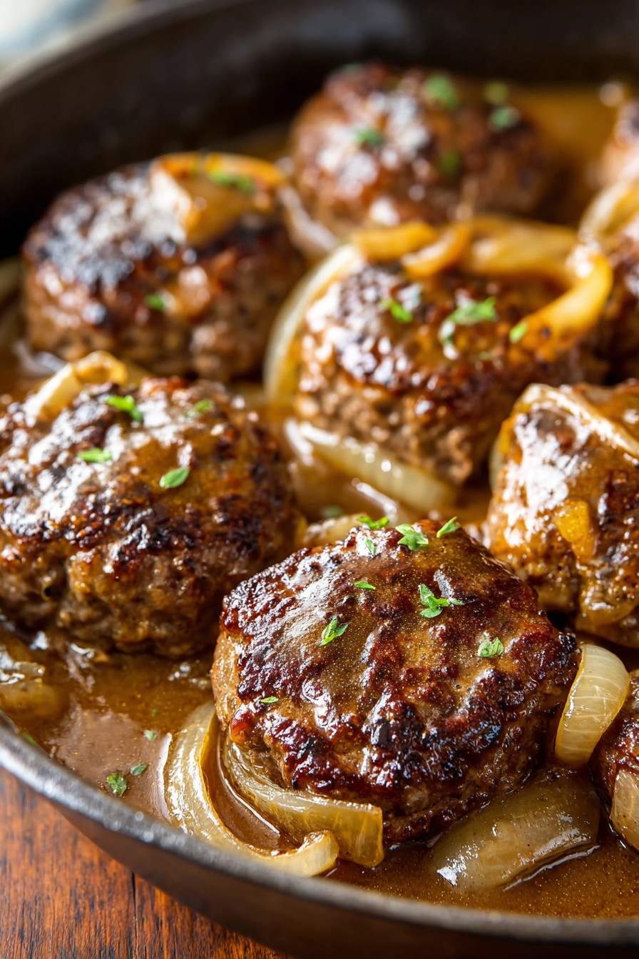 Hamburger Steaks With Onion Gravy