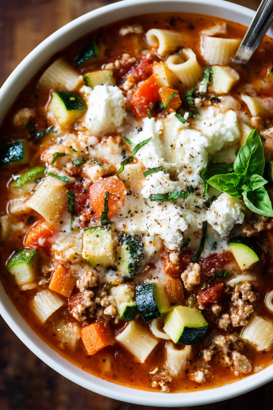 Healthy Vegetarian Lasagna Soup