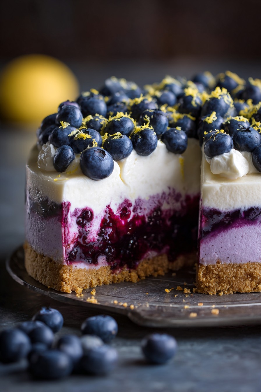 Lemon Blueberry Mousse Cake