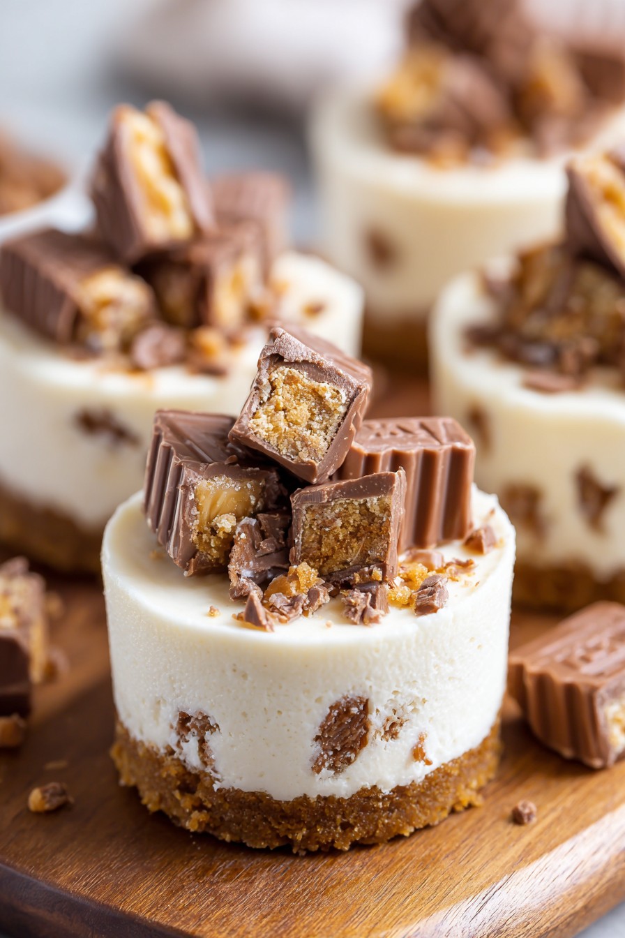 Mini No Bake Kit Kat Cheesecakes