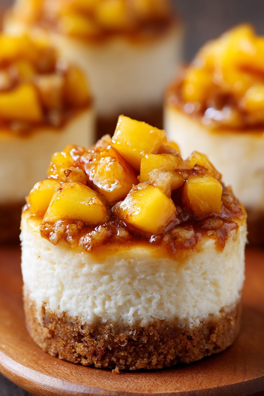 Mini Peach Cobbler Cheesecakes
