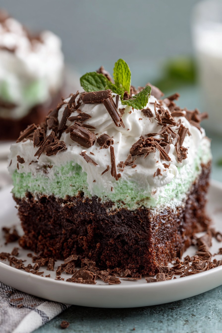 Mint Chocolate Poke Cake