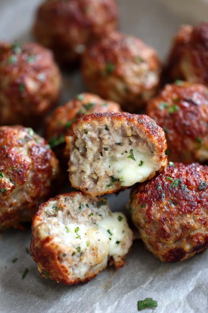 Mozzarella Stuffed Meatballs: A Cheesy Surprise Inside!