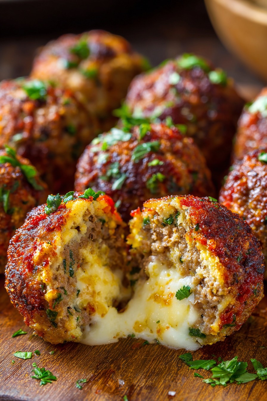 Mozzarella Stuffed Meatballs