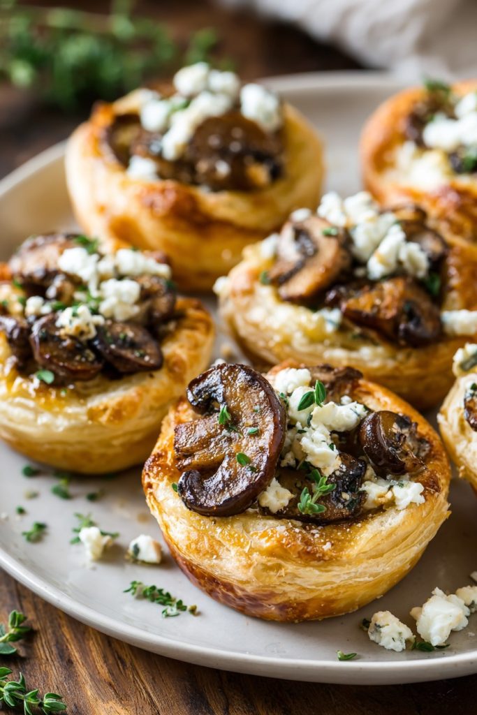 Mushroom Goat Cheese Tarts: A Flaky, Savory Delight