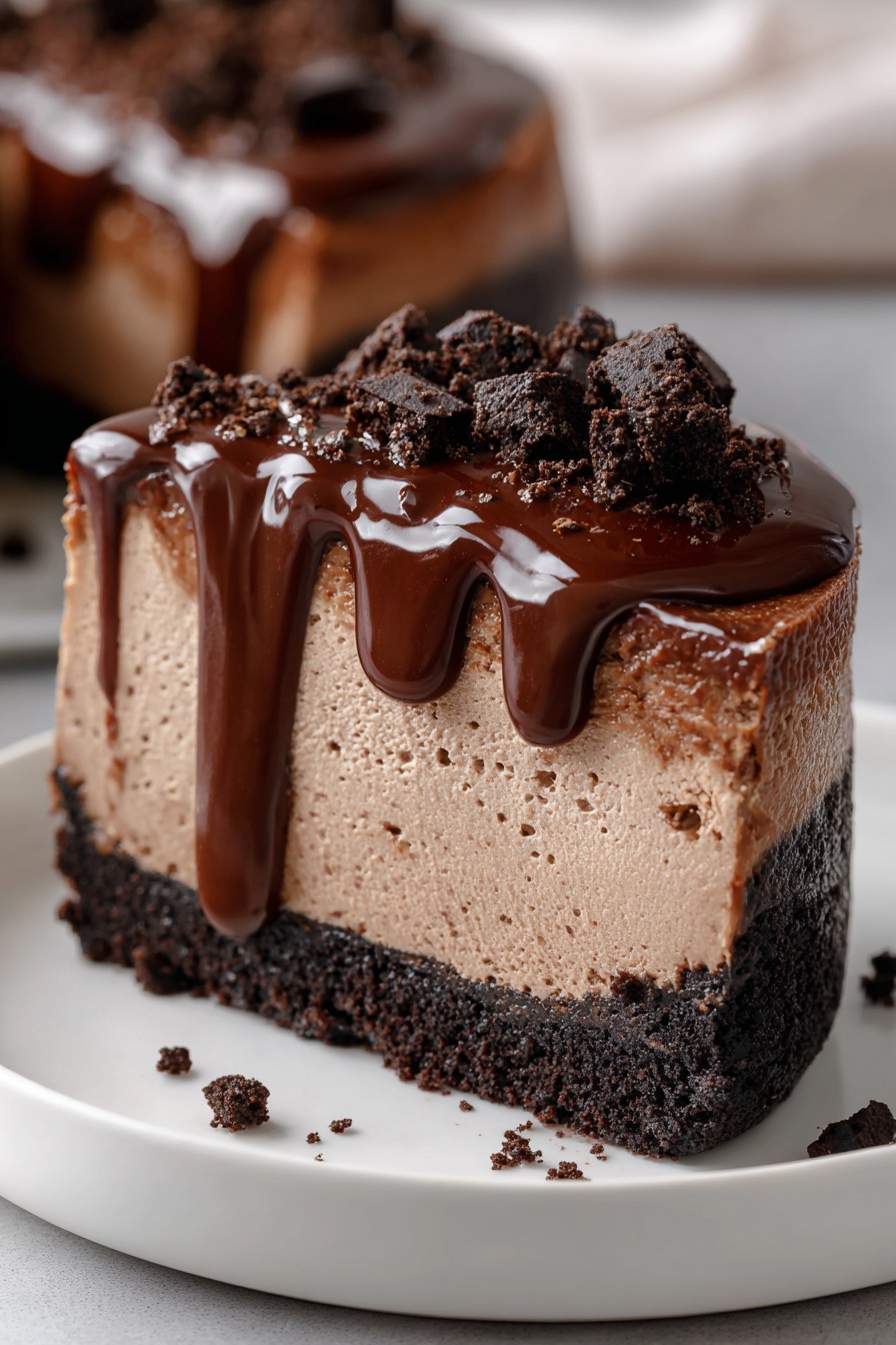 No Bake Espresso Chocolate Cheesecake