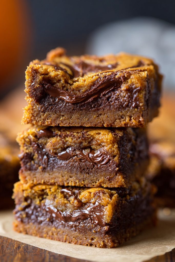 Nutella Stuffed Pumpkin Blondies: A Fall Treat You Can’t Resist