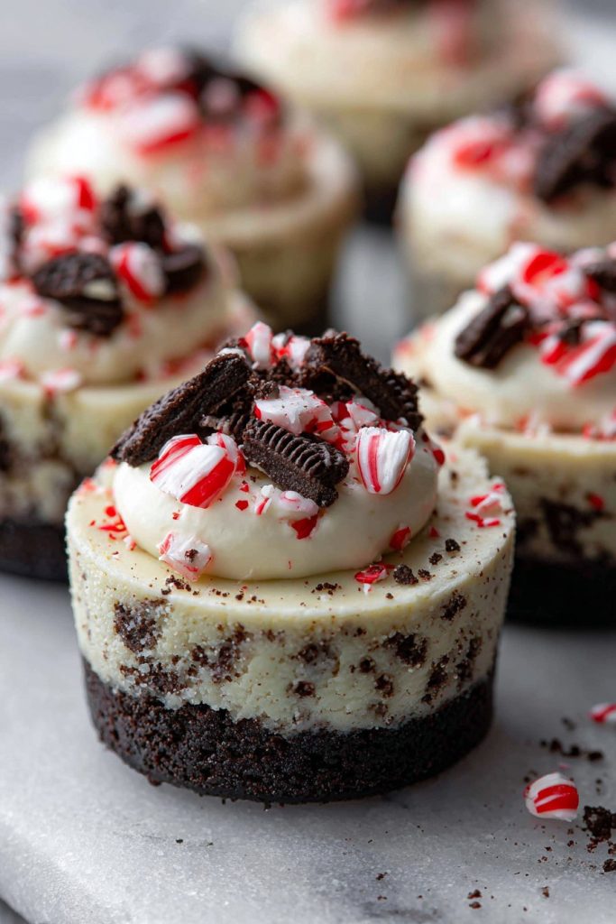 Oreo Peppermint Mini Cheesecakes: A Festive Bite-Sized Delight