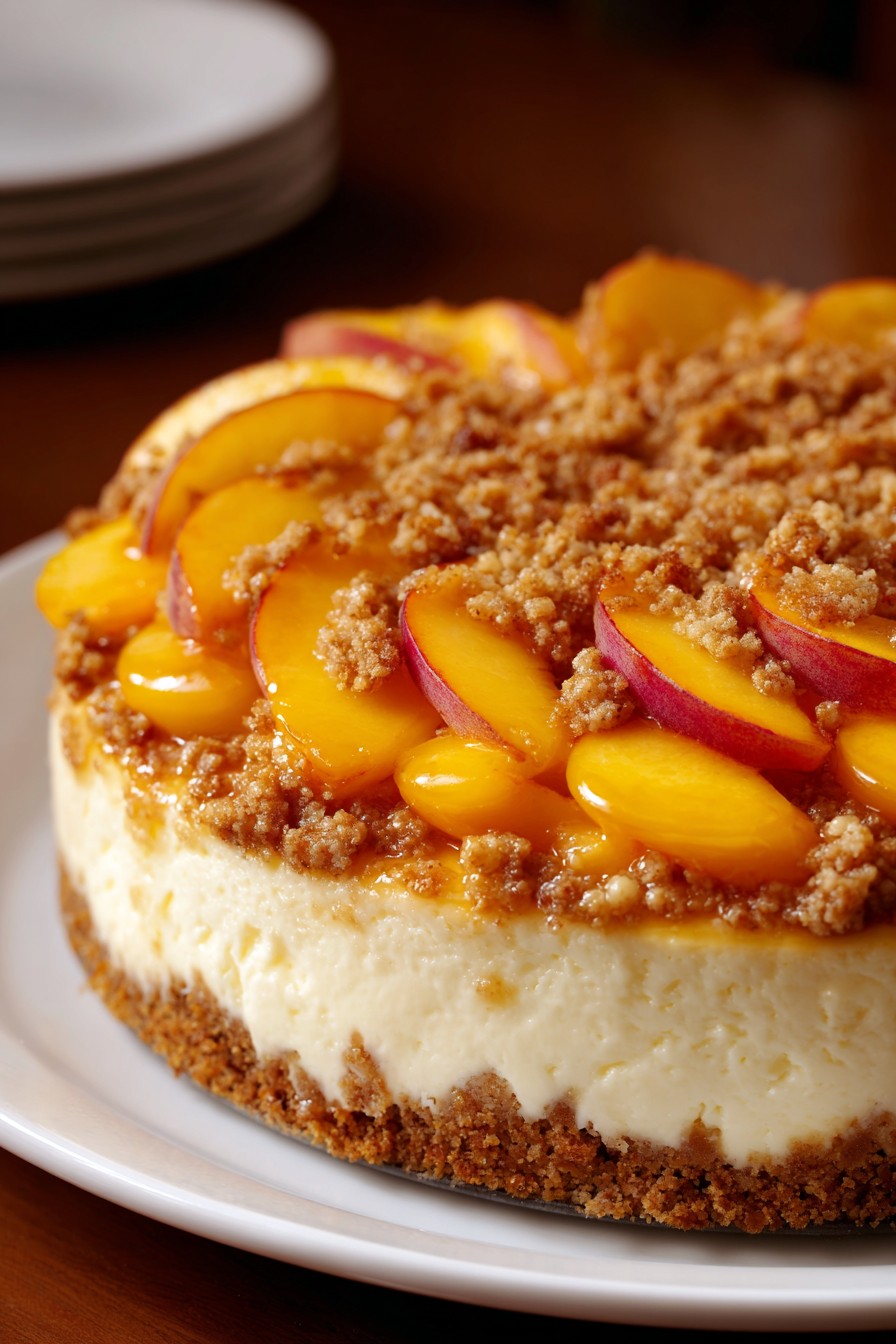 Peach Crumb Cheesecake