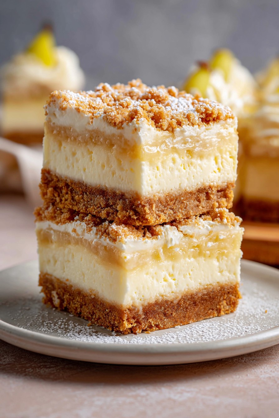 Pear Mousse Cheesecake Bars