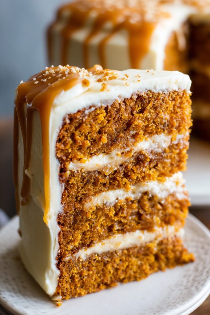 Pumpkin Cake with Caramel Frosting: A Fall Favorite