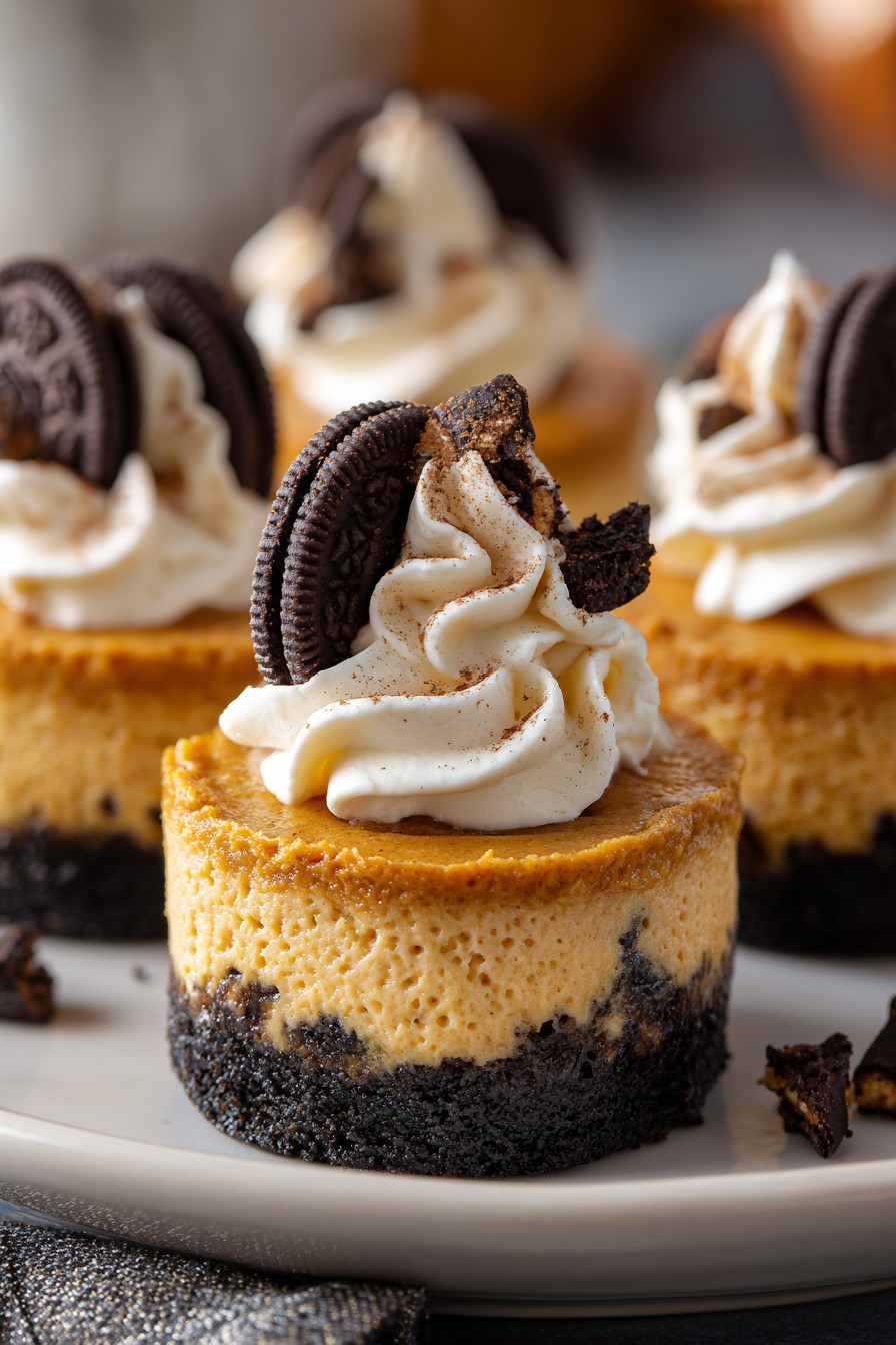 Pumpkin Oreo Cheesecakes