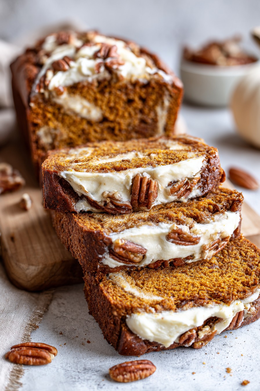 Pumpkin Pecan Bread Mascarpone Swirl