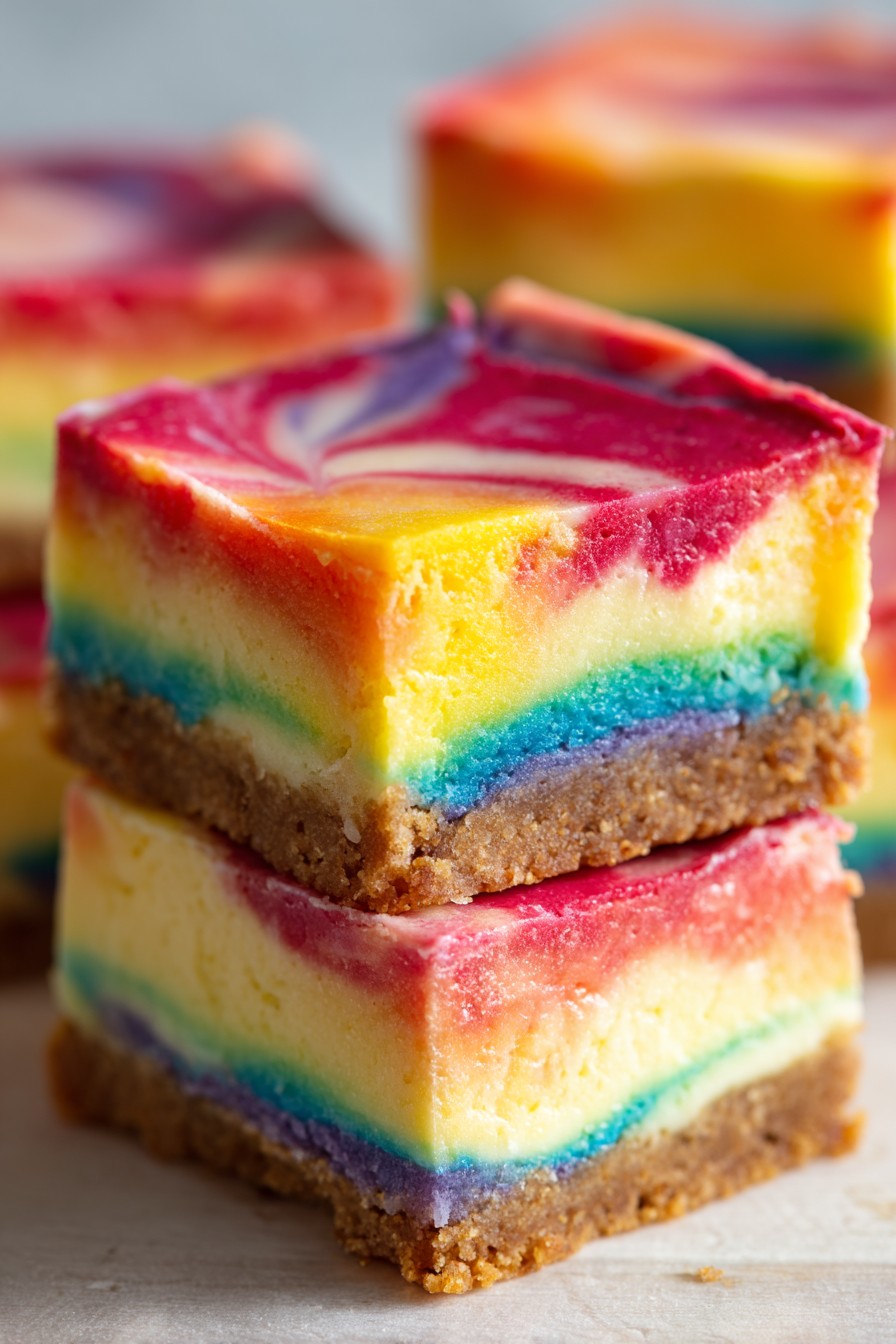 Rainbow Cheesecake Bars