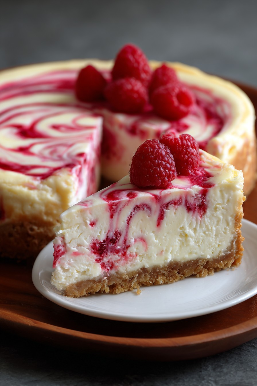Raspberry Goat Cheese Cheesecake
