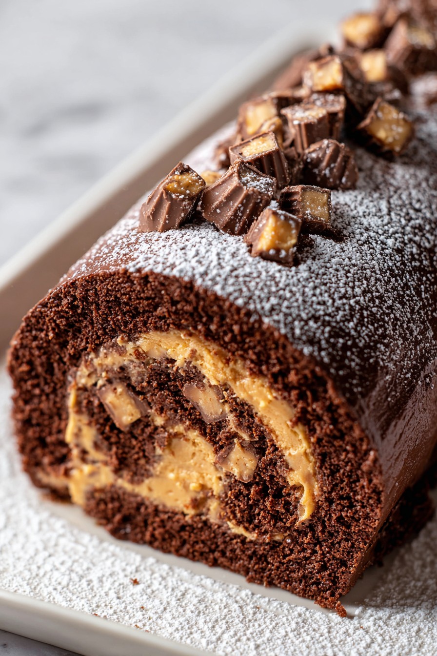 Reeses Peanut Butter Cup Roll Cake