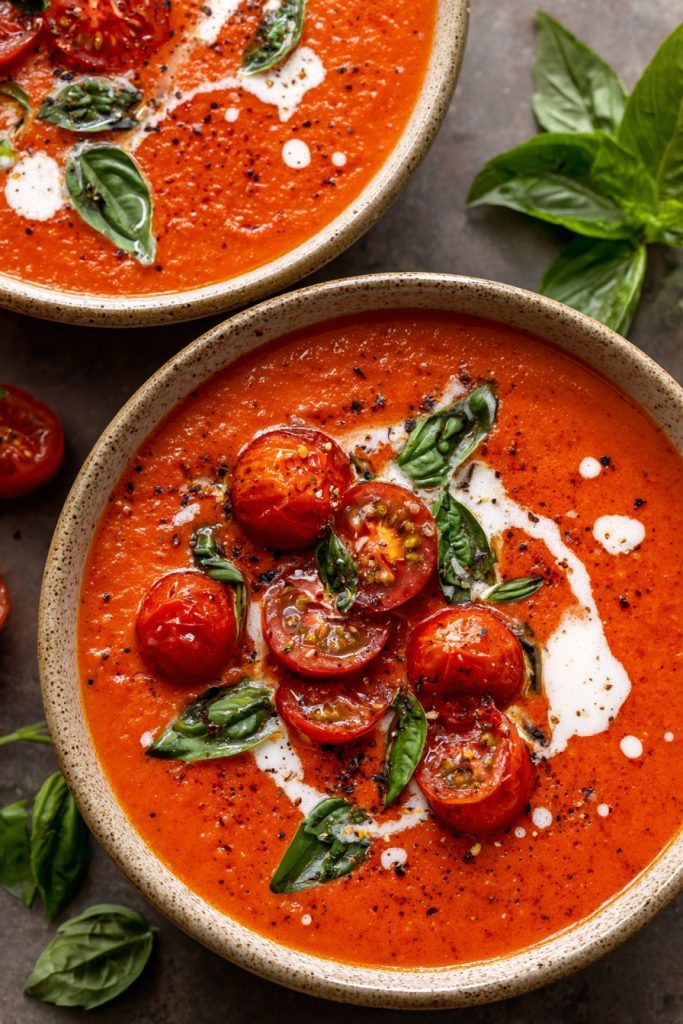 Roasted Tomato Basil Soup: A Cozy Bowl of Sunshine