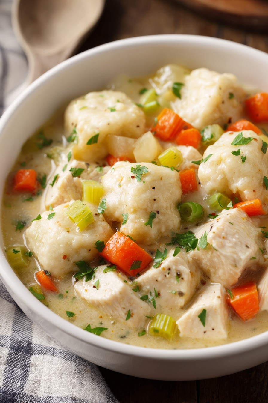 Slow Cooker Chicken Dumplings