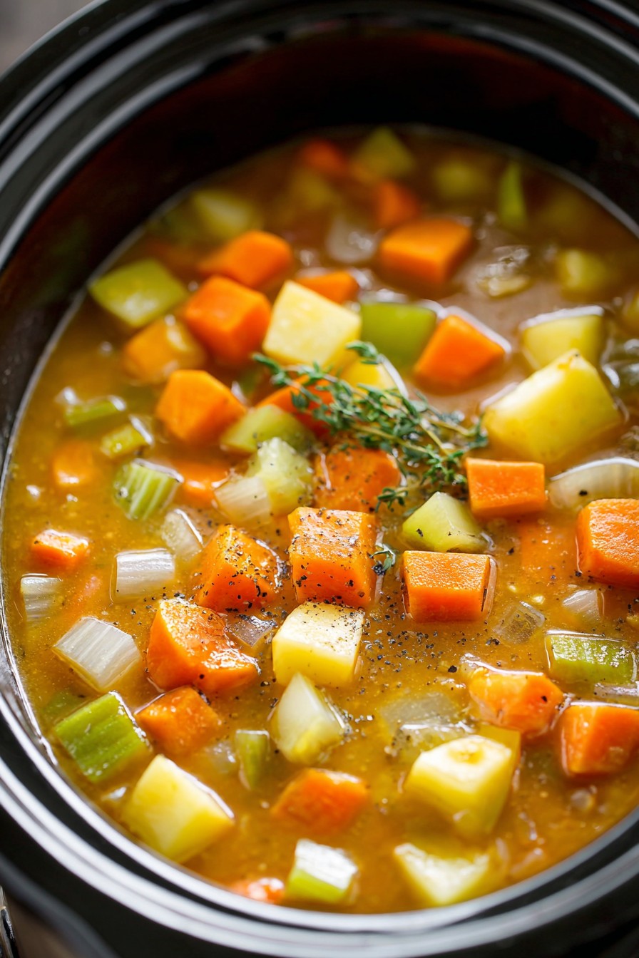 Slow Cooker Creamy Vegetable Soup