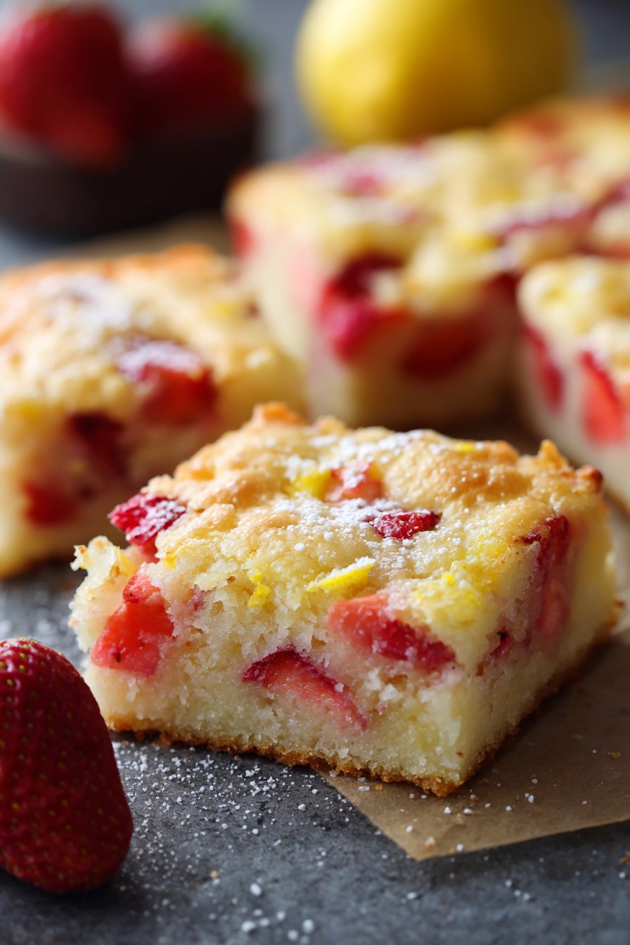Strawberry Lemon Blondies Recipe