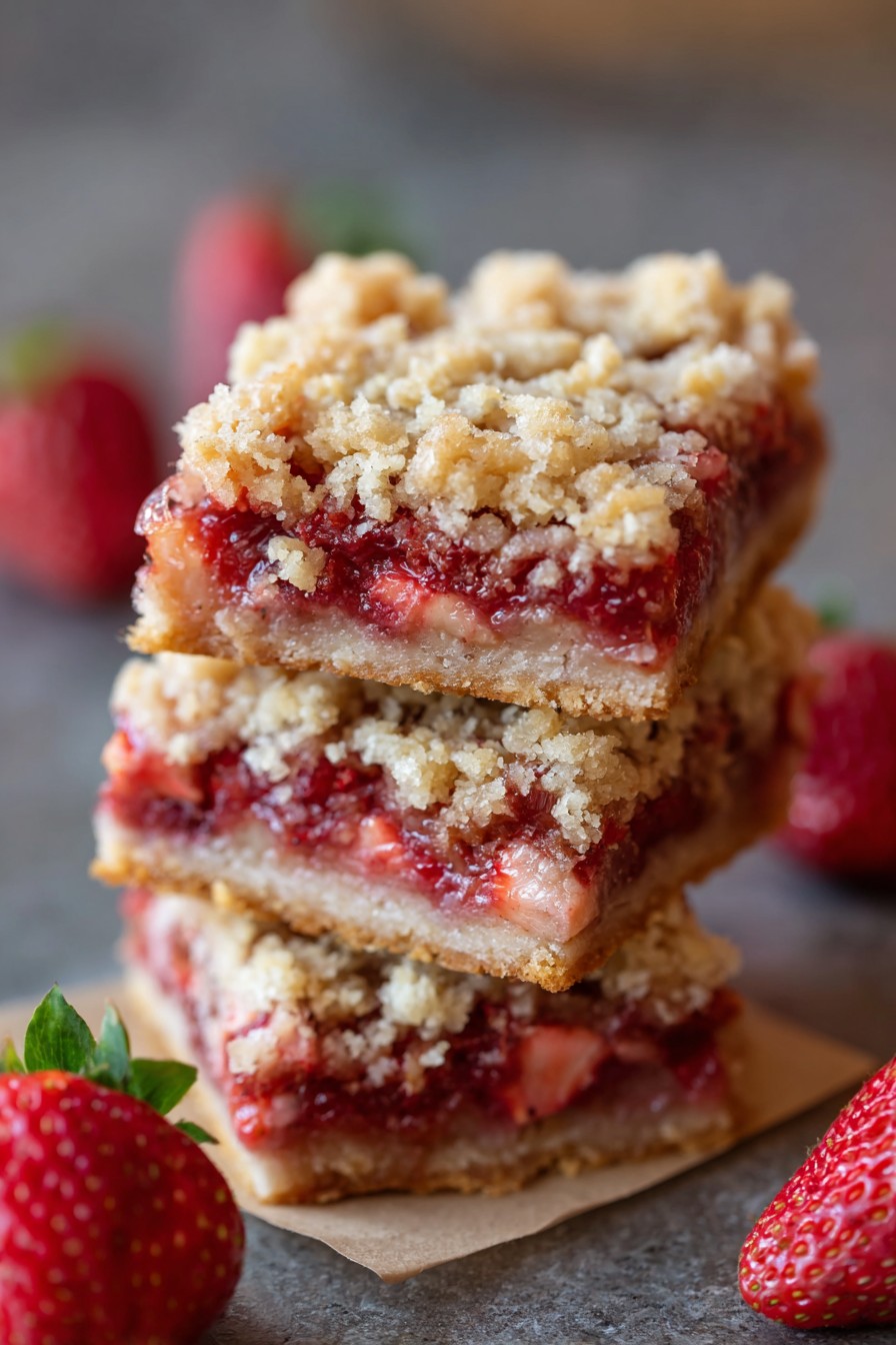 Strawberry Rhubarb Crumble Bars