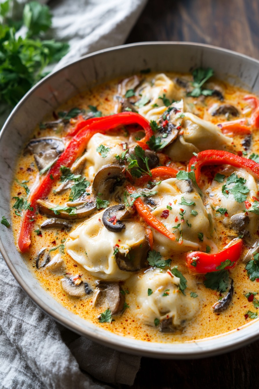 Thai Coconut Curry Dumpling Soup