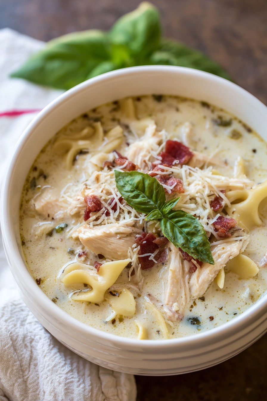 White Chicken Lasagna Soup