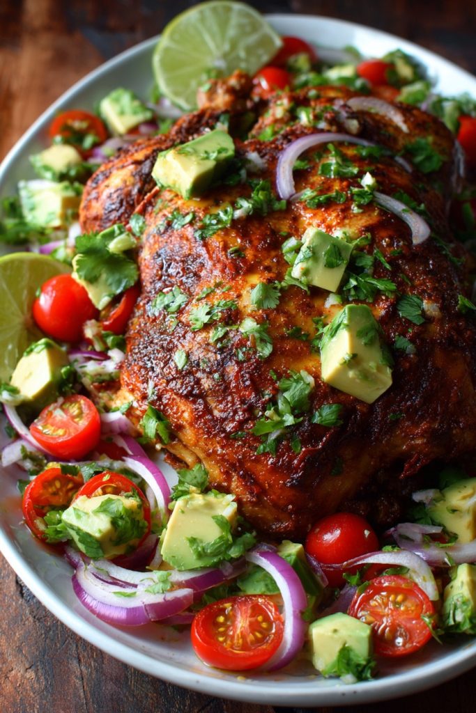 Whole Roasted Chicken Avocado Tomato Salad: A Summer Delight
