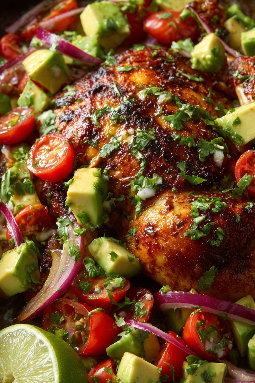 Whole Roasted Chicken Avocado Tomato Salad